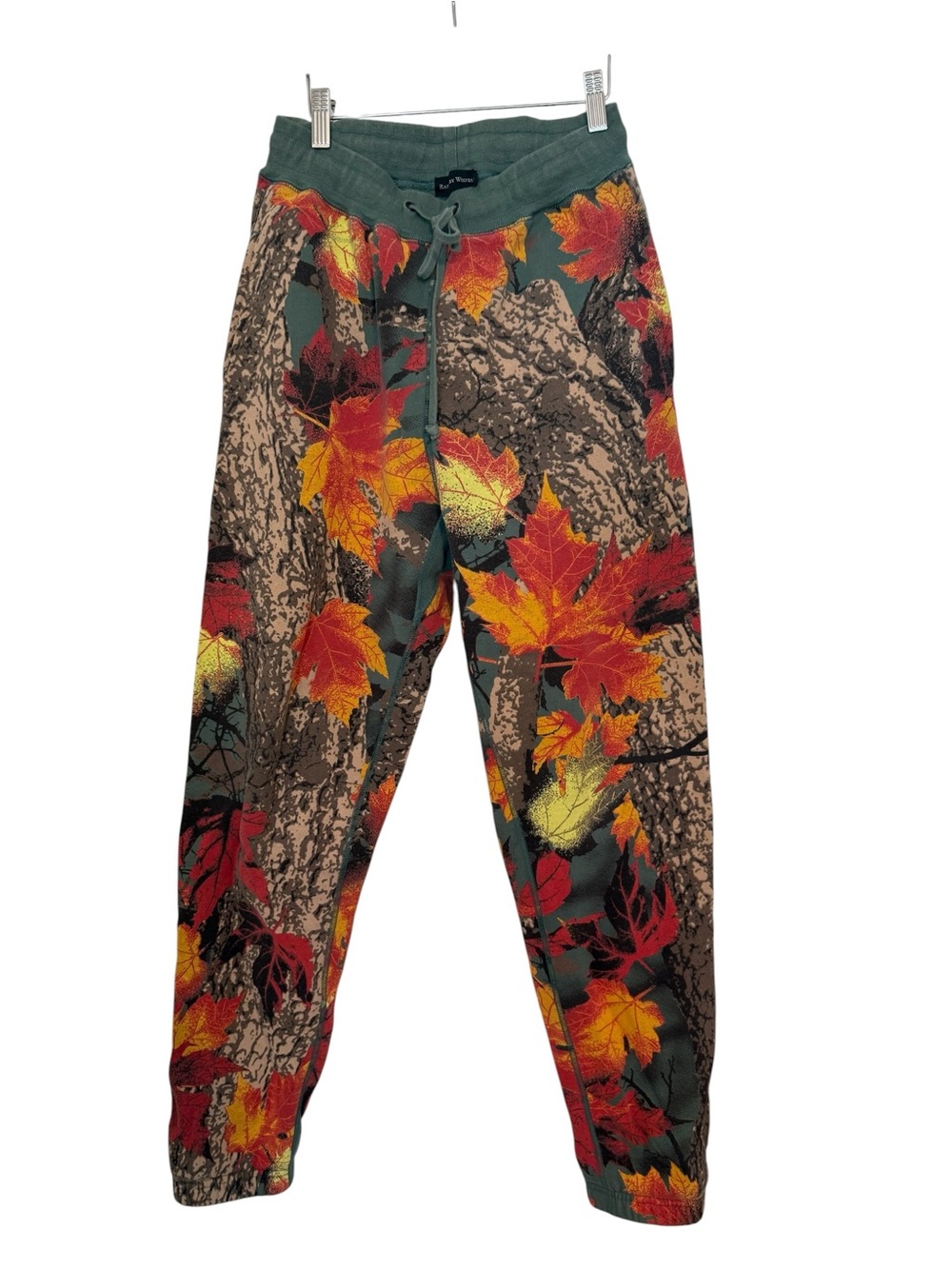 Autumn Leaf Print Forest Green Men's Joggers